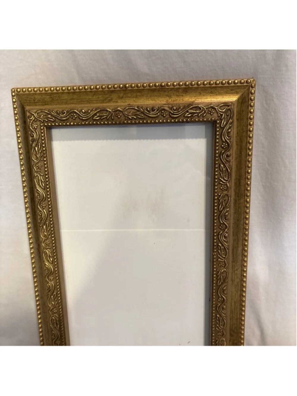 Vtg Ornate Rectangular Carved Gilt Wall Wood Golf Leaf Frame Hollywood 1169